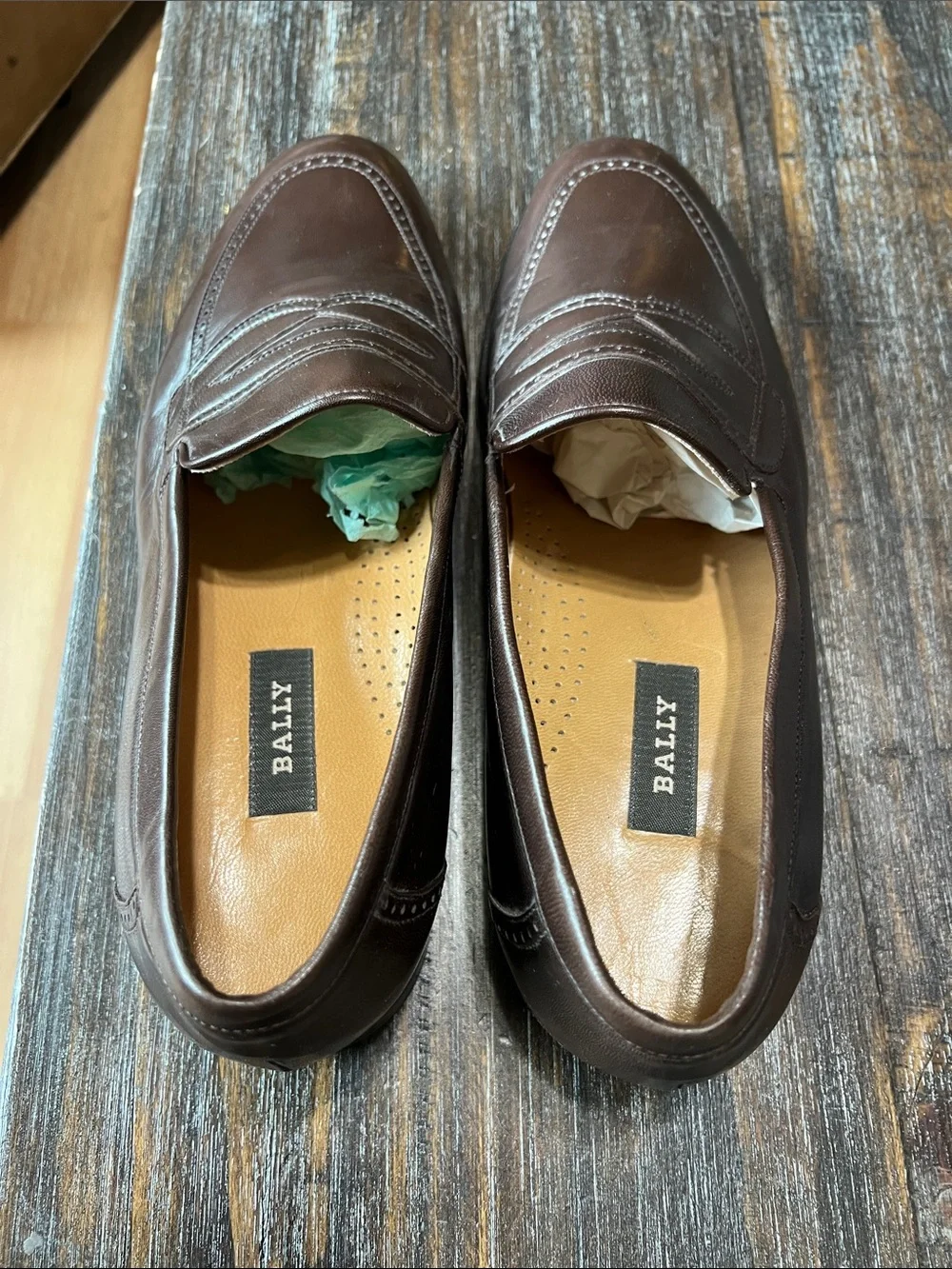 Bally Dark Brown Leather Penny Loafers